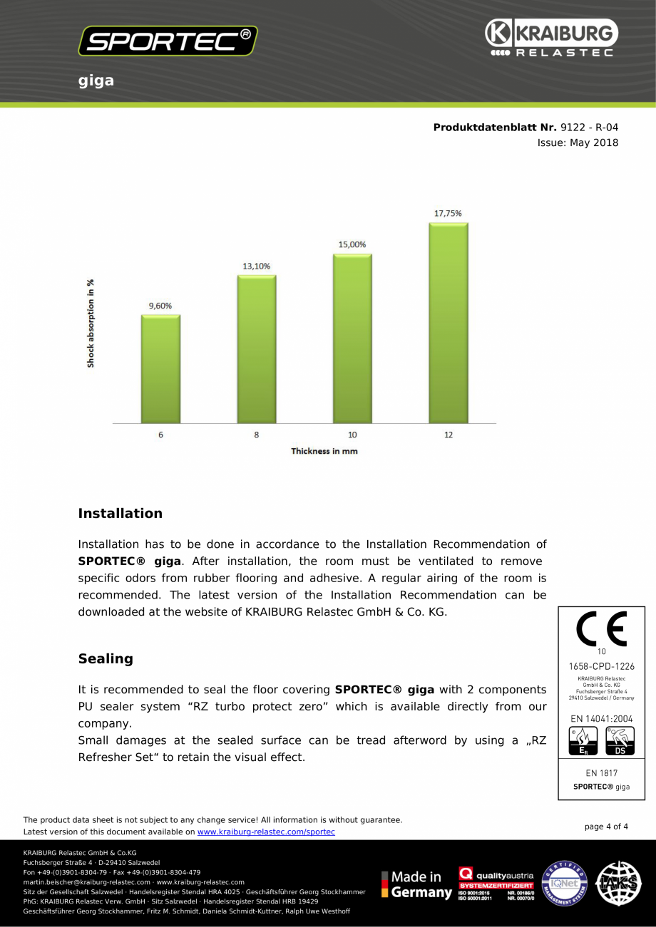 Pagina 4-Pardoseli din cauciuc - nr 9122  Sportec Sportec Splash si Giga Fisa tehnica Engleza ient of...