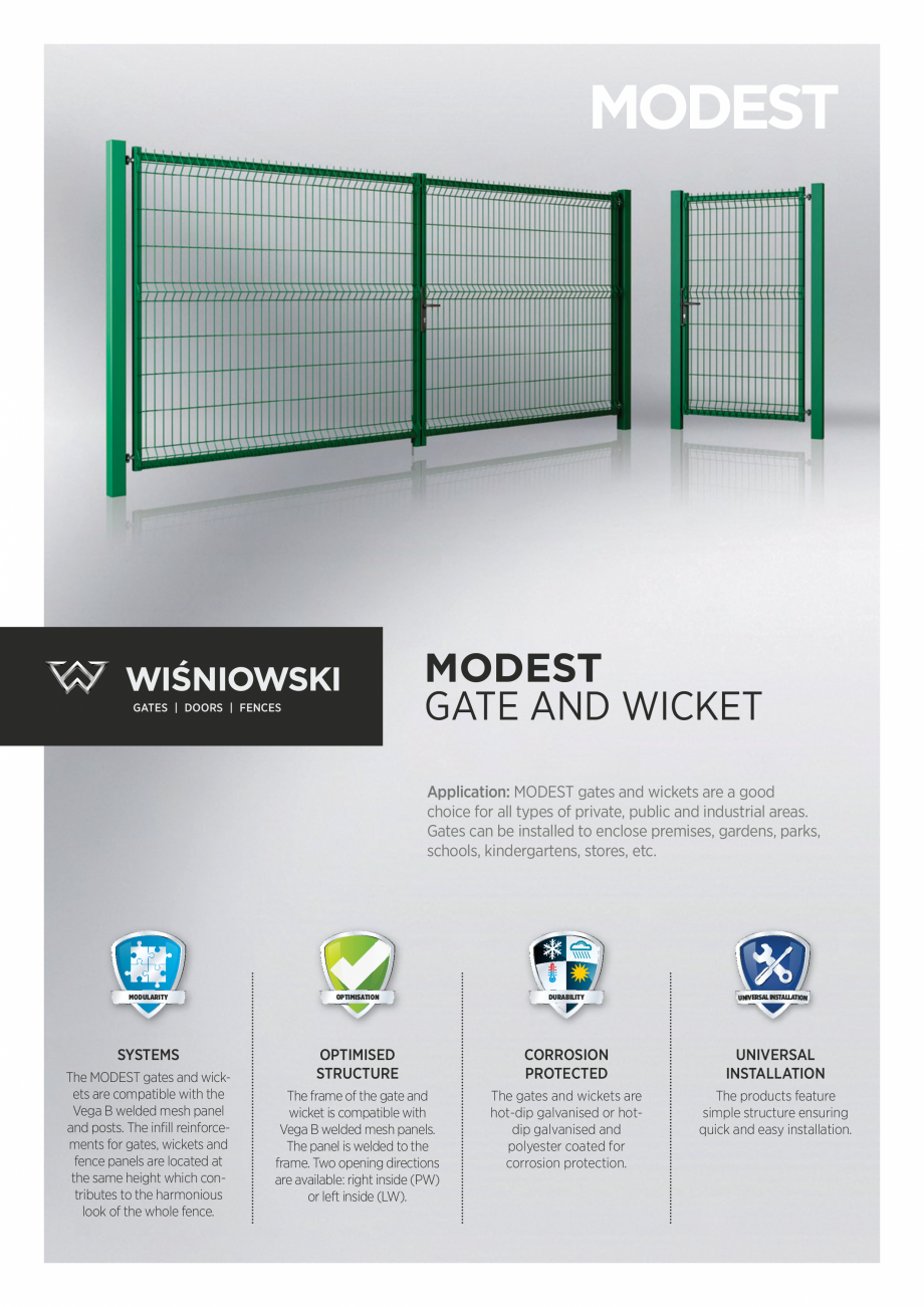 Pagina 1-Porti batante DECORIO Modest Fisa tehnica Engleza MODEST

MODEST
GATE AND WICKET

GATES | DOORS |...
