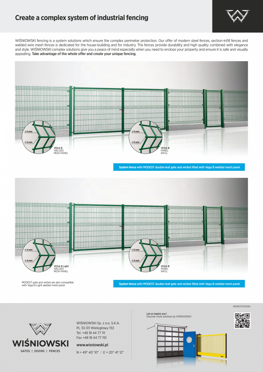 Pagina 6-Porti batante DECORIO Modest Fisa tehnica Engleza  leaf height,
L - total post height,
W - post...