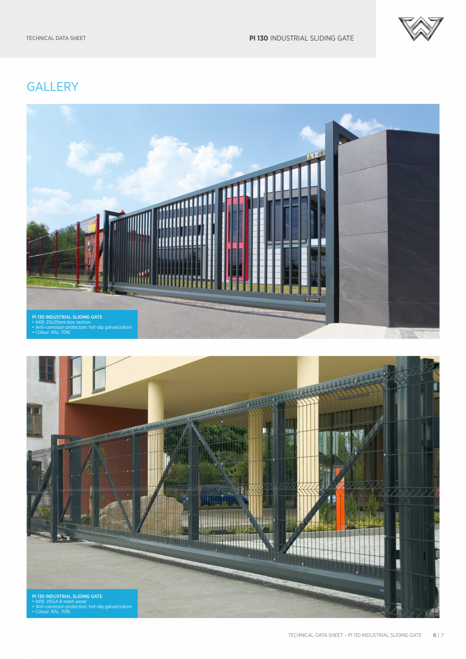 Pagina 6-Porti culisante DECORIO PI130 Fisa tehnica Engleza ower-operated versions. The automatic gate is...