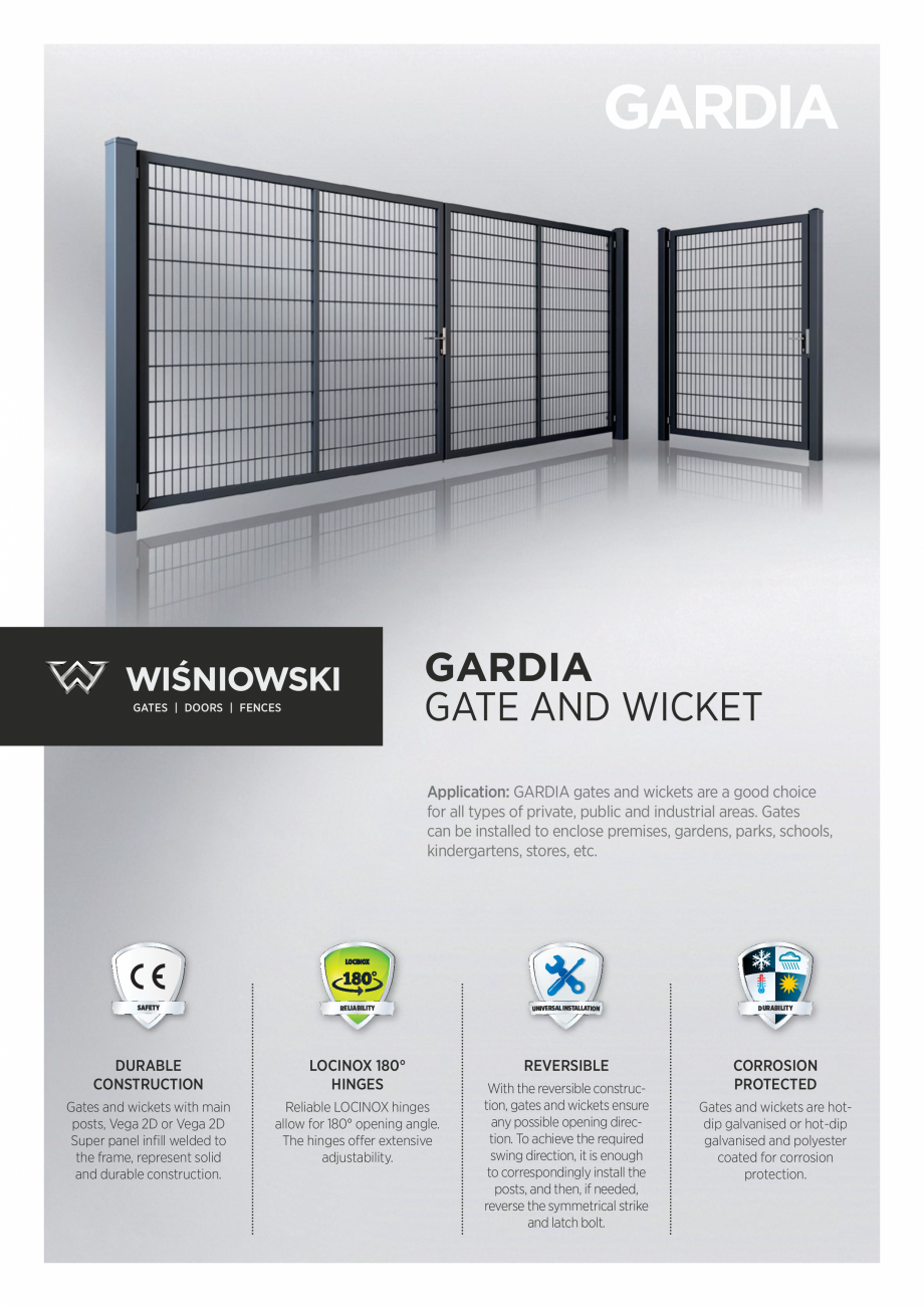 Pagina 1 - Porti batante DECORIO Gardia Fisa tehnica Engleza GARDIA

GARDIA
GATE AND WICKET

GATES |...