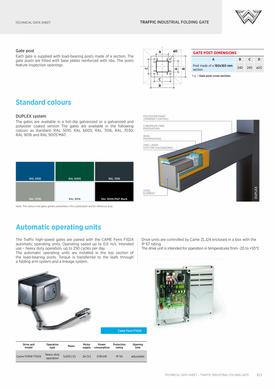 Pagina 3-Poarta Bi-Fold DECORIO Traffic Fisa tehnica Engleza or traffic control.

Gate infill
The gate is...