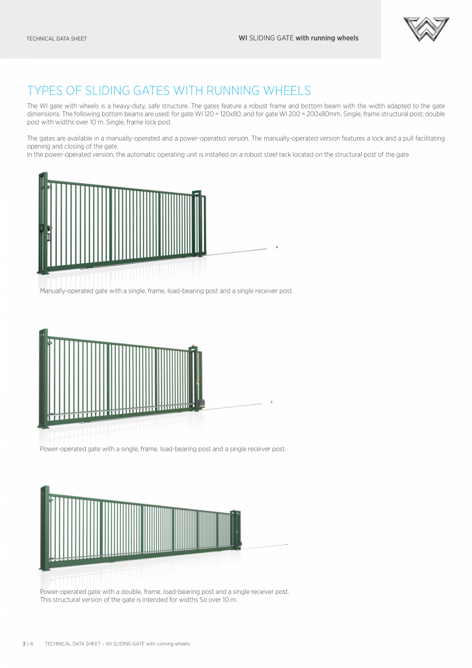 Pagina 3-Poarta culisanta pe sina DECORIO WI Fisa tehnica Engleza car parks, around schools, kindergartens,...