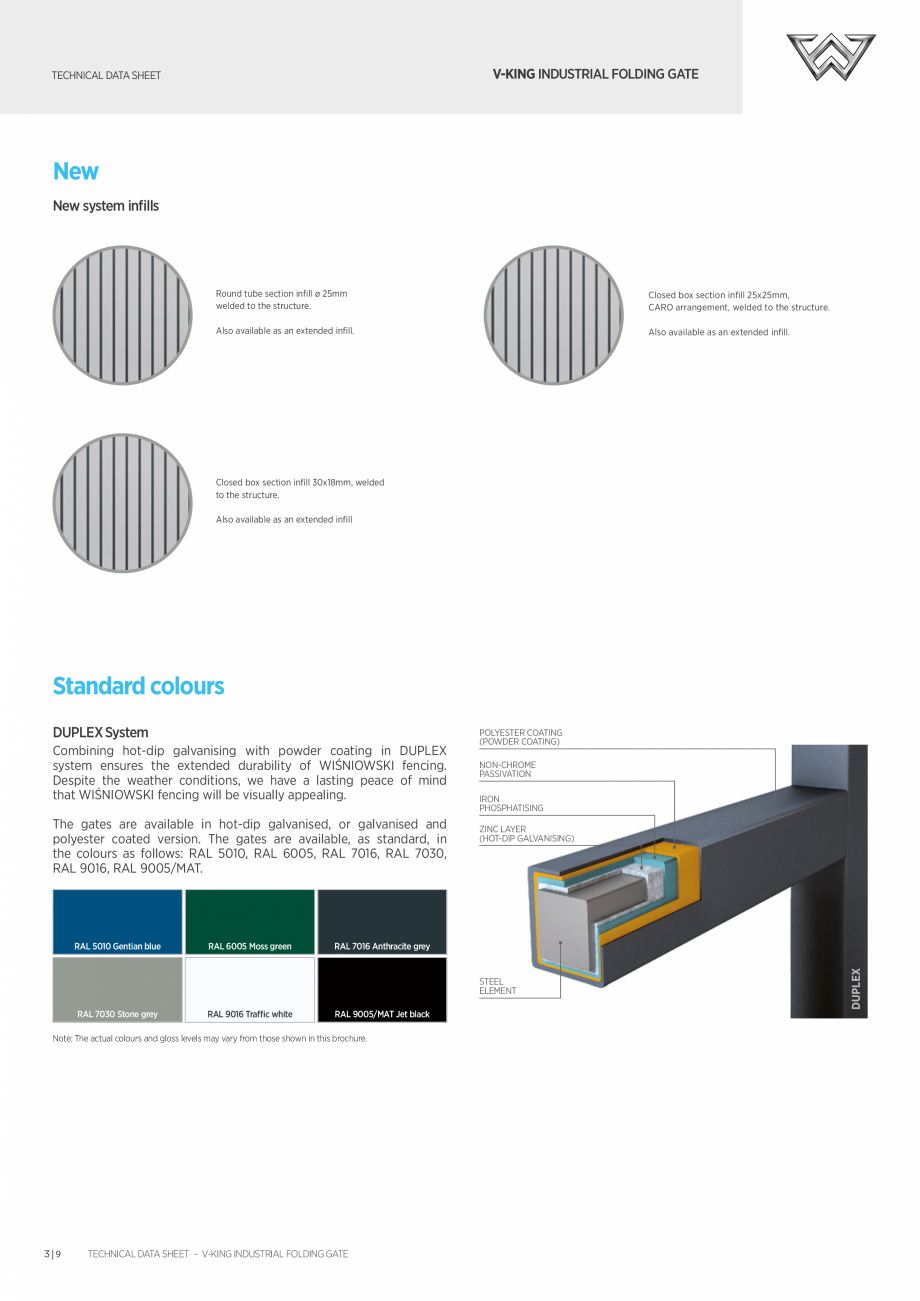 Pagina 3-Poarta bi-fold DECORIO V-King Fisa tehnica Engleza OX guiding
cables. Receiver and roller are...