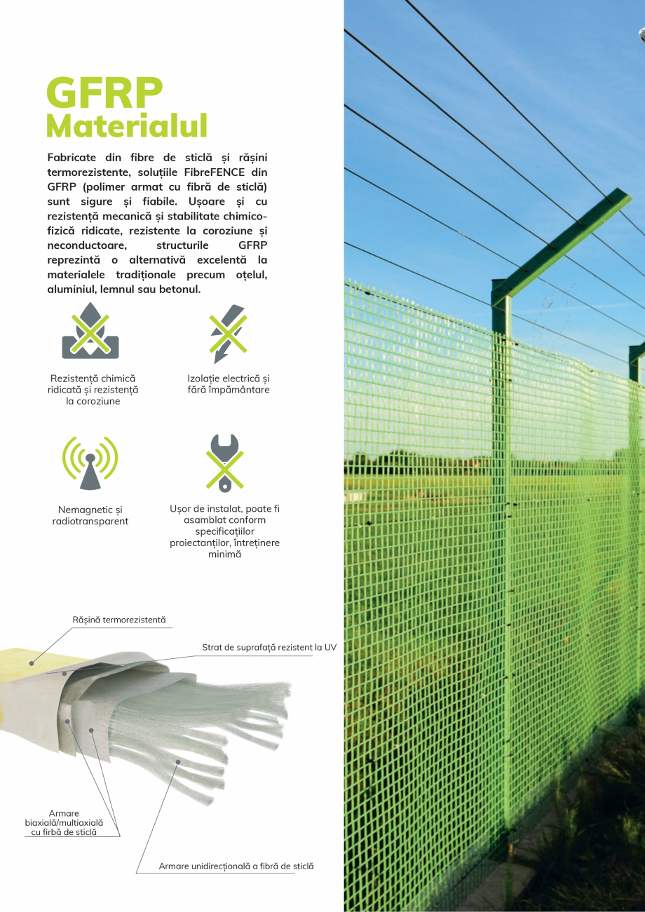 Pagina 5-Garduri si porti din GFRP FIBREFENCE bare, plasa, grilaj Catalog, brosura Romana 