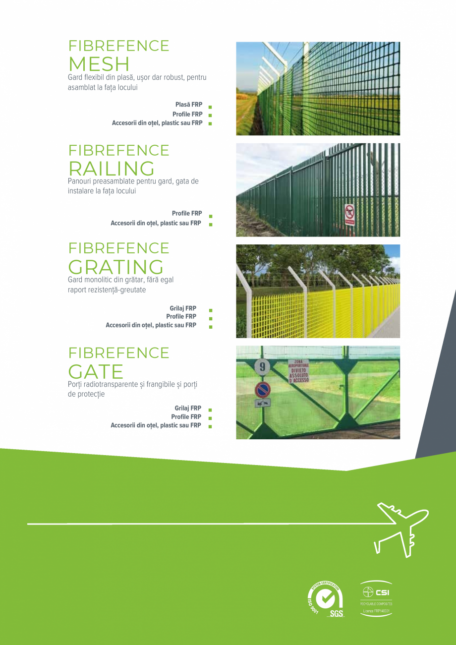 Pagina 5-Sisteme de garduri frangibile fara interferente FIBREFENCE bare, plasa, grilaj Catalog, brosura...