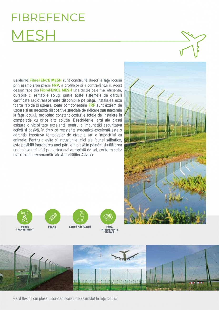 Pagina 10-Sisteme de garduri frangibile fara interferente FIBREFENCE bare, plasa, grilaj Catalog, brosura...