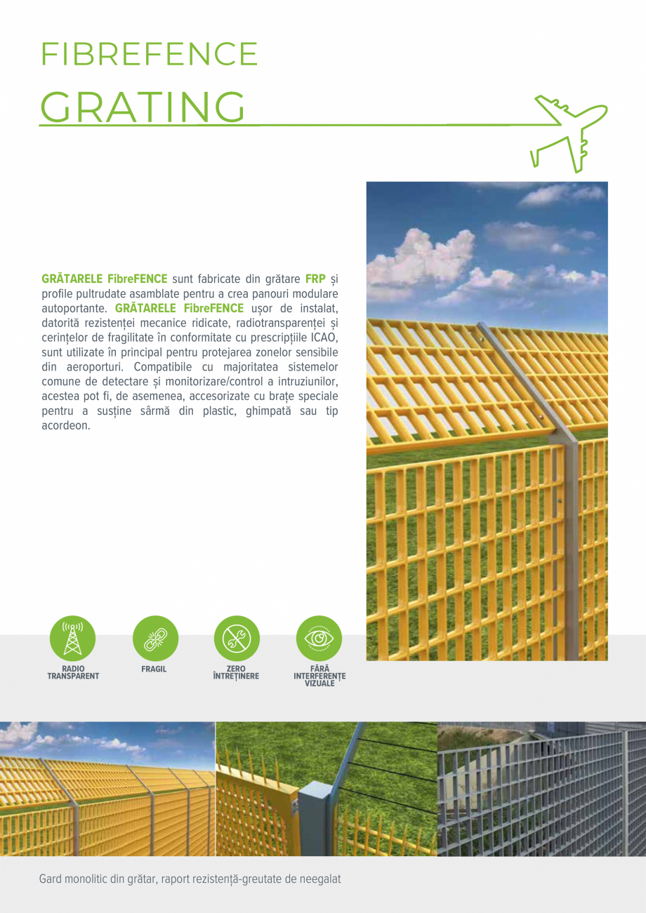 Pagina 14-Sisteme de garduri frangibile fara interferente FIBREFENCE bare, plasa, grilaj Catalog, brosura...