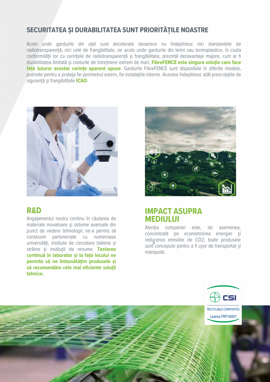 Pagina 18-Sisteme de garduri frangibile fara interferente FIBREFENCE bare, plasa, grilaj Catalog, brosura...