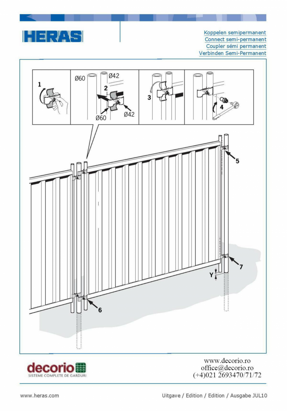 Pagina 1-Prindere mai multe garduri mobile DECORIO M400, M100, M200, M300, M350, M400 Fitting Panel, M800,...