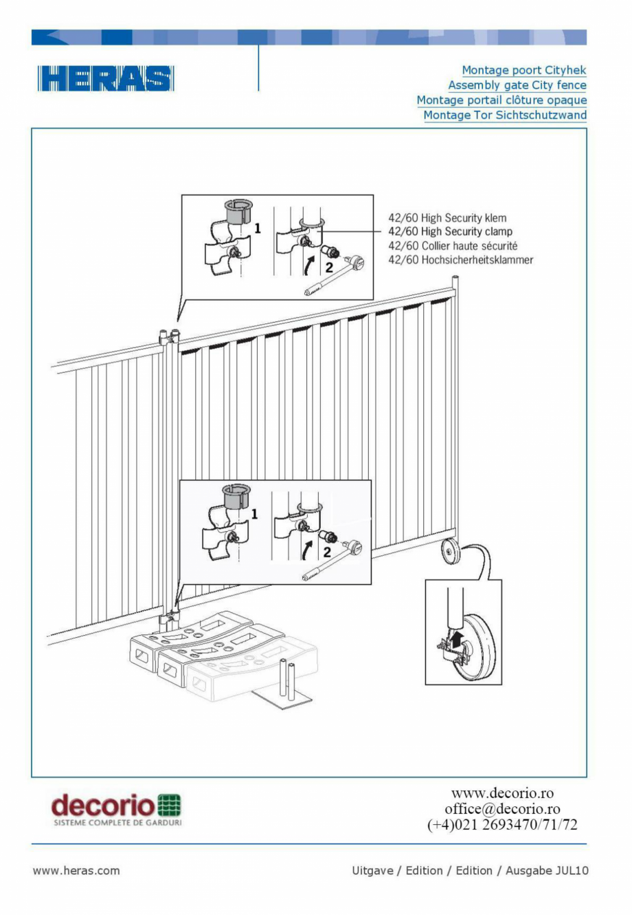 Pagina 1-Montaj poarta mobila DECORIO Argos, Sliding Gate Construction Fisa tehnica Engleza, Germana,...