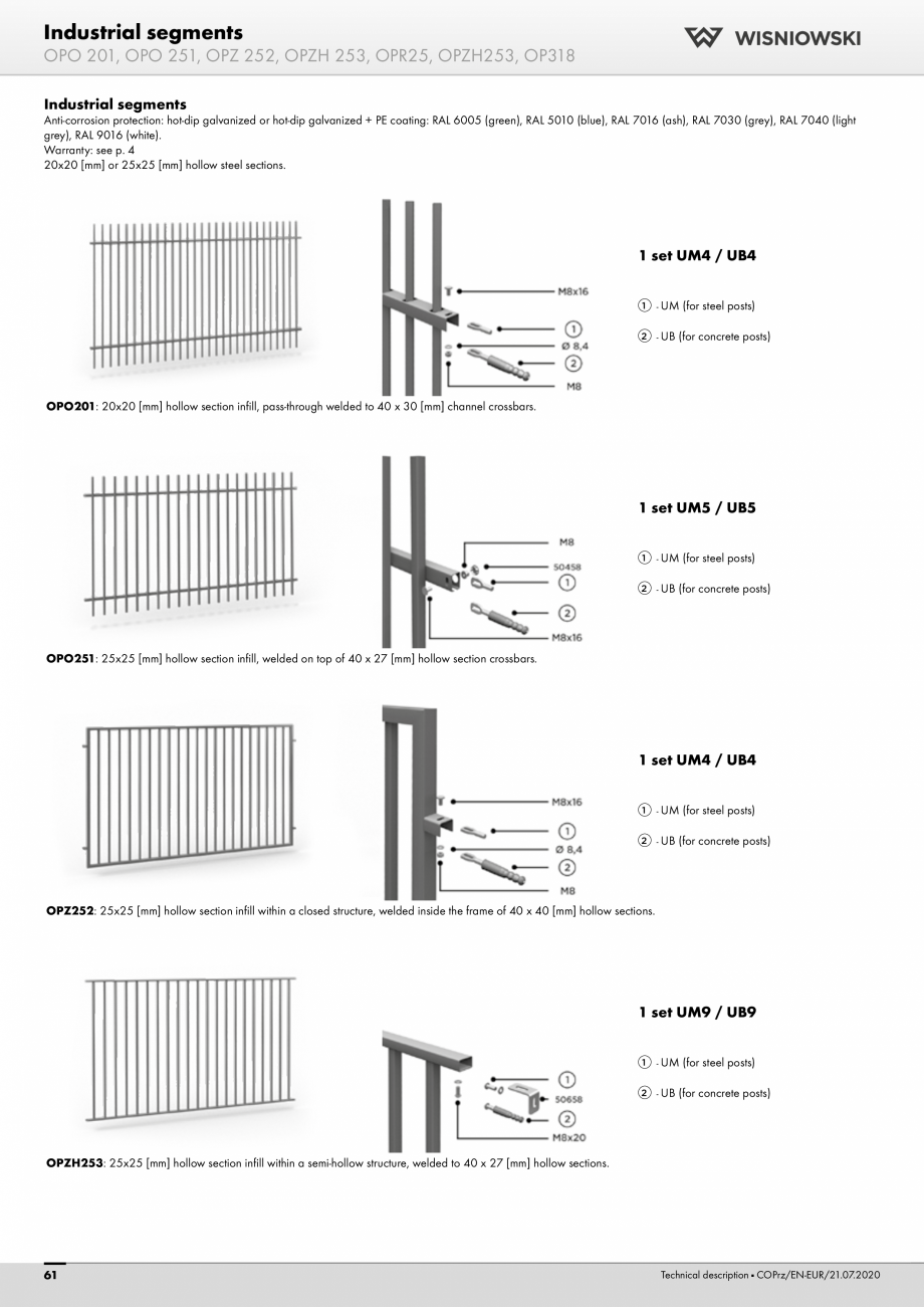 Pagina 1-Panouri industriale Wisniowski Catalog, brosura Engleza Industrial segments

OPO 201, OPO 251, OPZ...