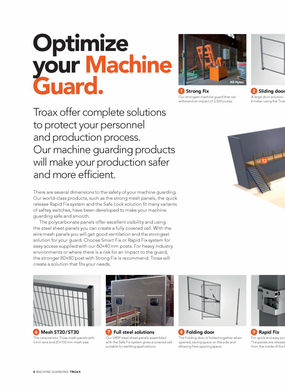 Pagina 8-Catalog - Garduri pentru spatii de protectie a robotilor sau a utilajelor TROAX Catalog, brosura...