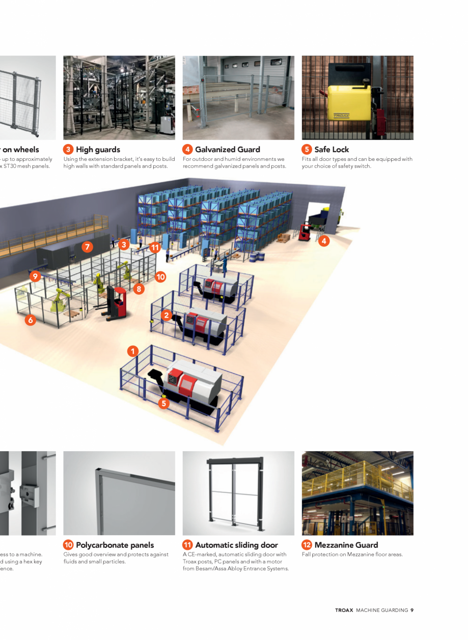 Pagina 9-Catalog - Garduri pentru spatii de protectie a robotilor sau a utilajelor TROAX Catalog, brosura...