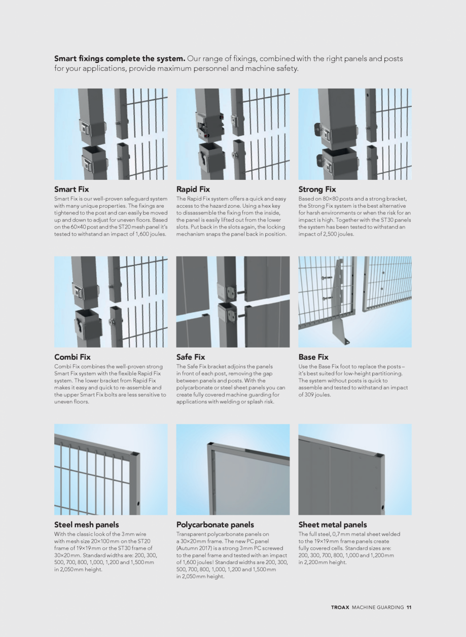 Pagina 11-Catalog - Garduri pentru spatii de protectie a robotilor sau a utilajelor TROAX Catalog, brosura...