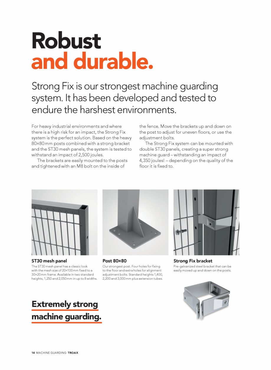 Pagina 14-Catalog - Garduri pentru spatii de protectie a robotilor sau a utilajelor TROAX Catalog, brosura...