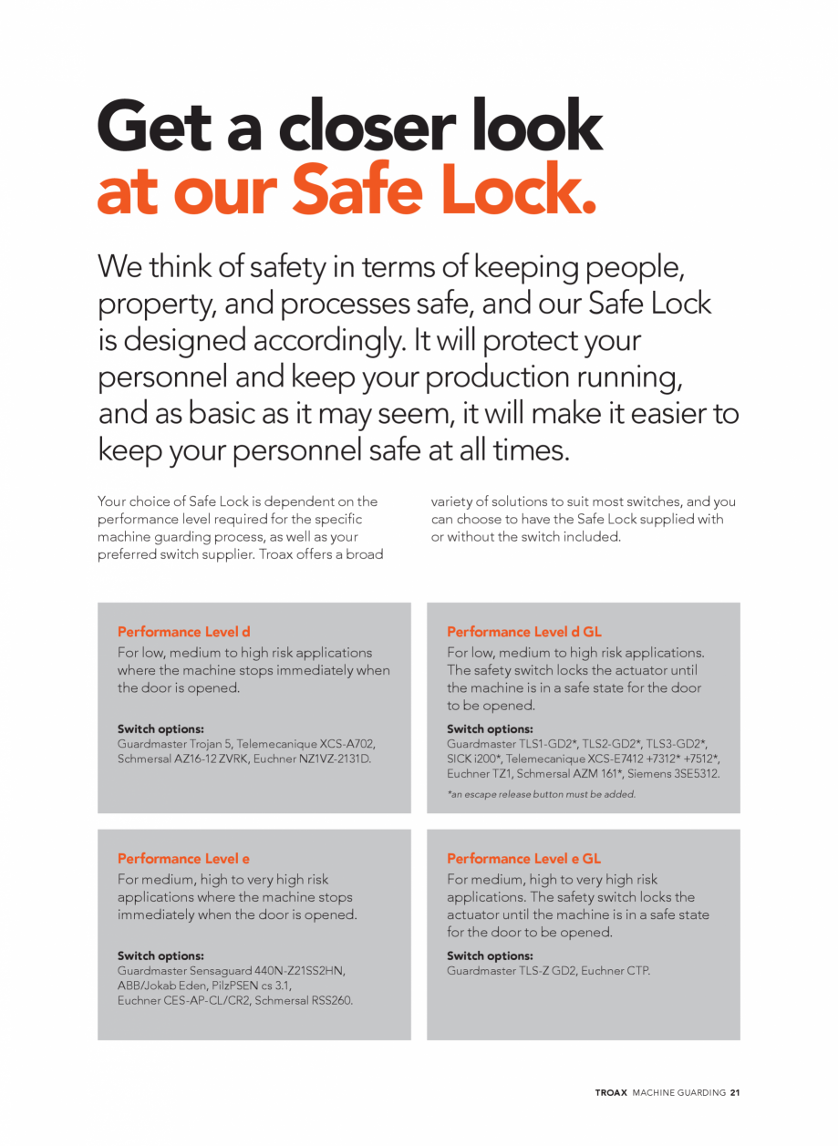 Pagina 21-Catalog - Garduri pentru spatii de protectie a robotilor sau a utilajelor TROAX Catalog, brosura...
