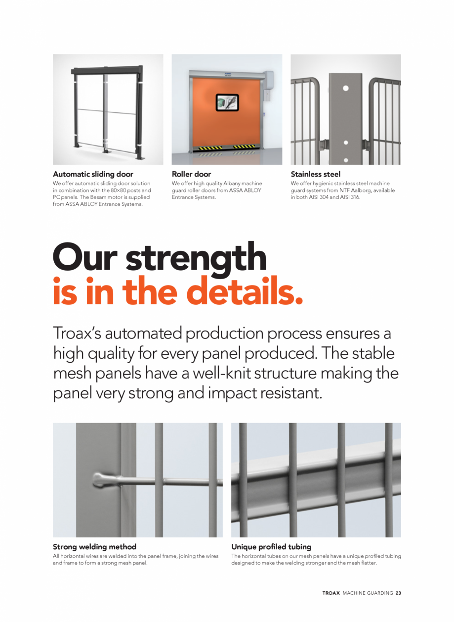 Pagina 23-Catalog - Garduri pentru spatii de protectie a robotilor sau a utilajelor TROAX Catalog, brosura...