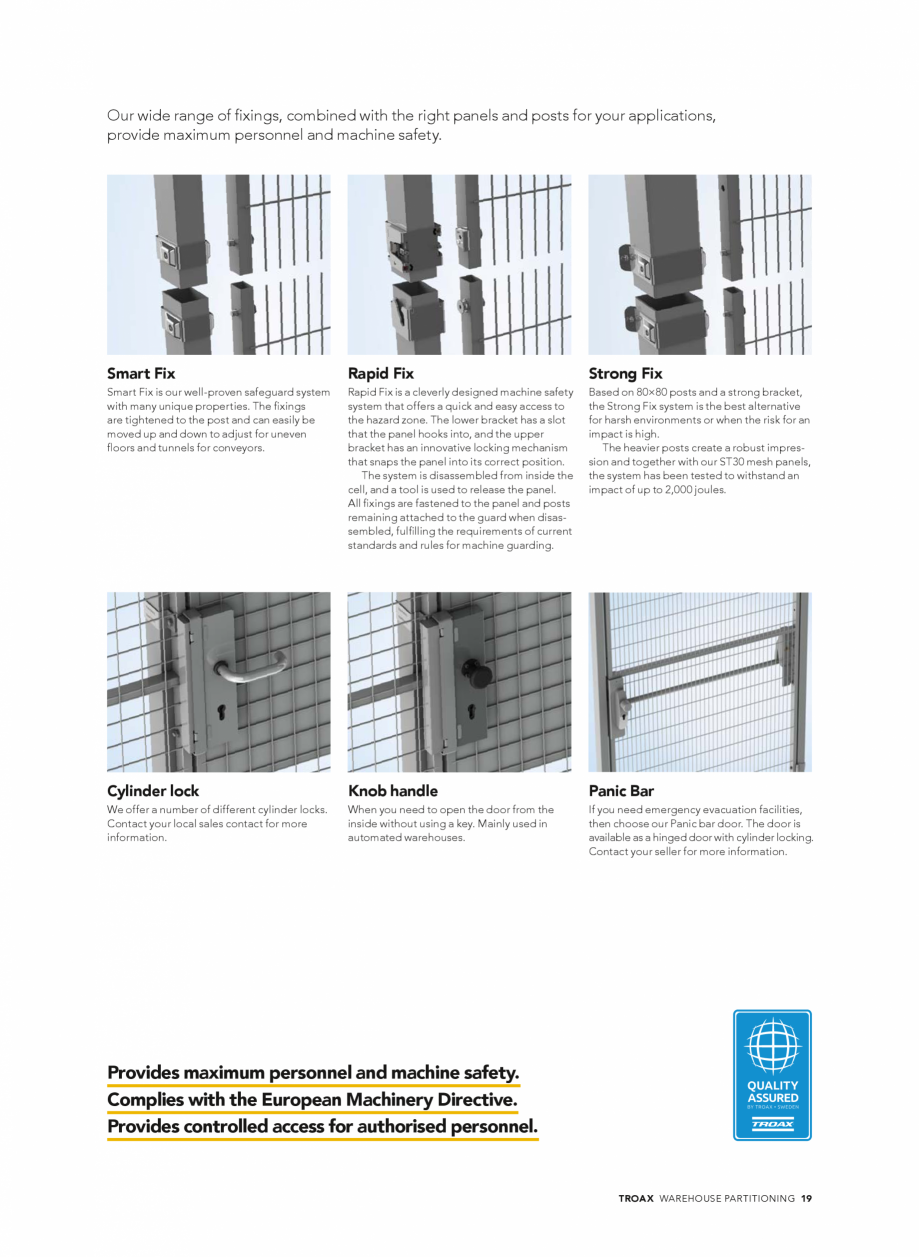 Pagina 19-Compartimentari pentru spatii industriale si depozite TROAX  MUSCA, Caelum Catalog, brosura inder...