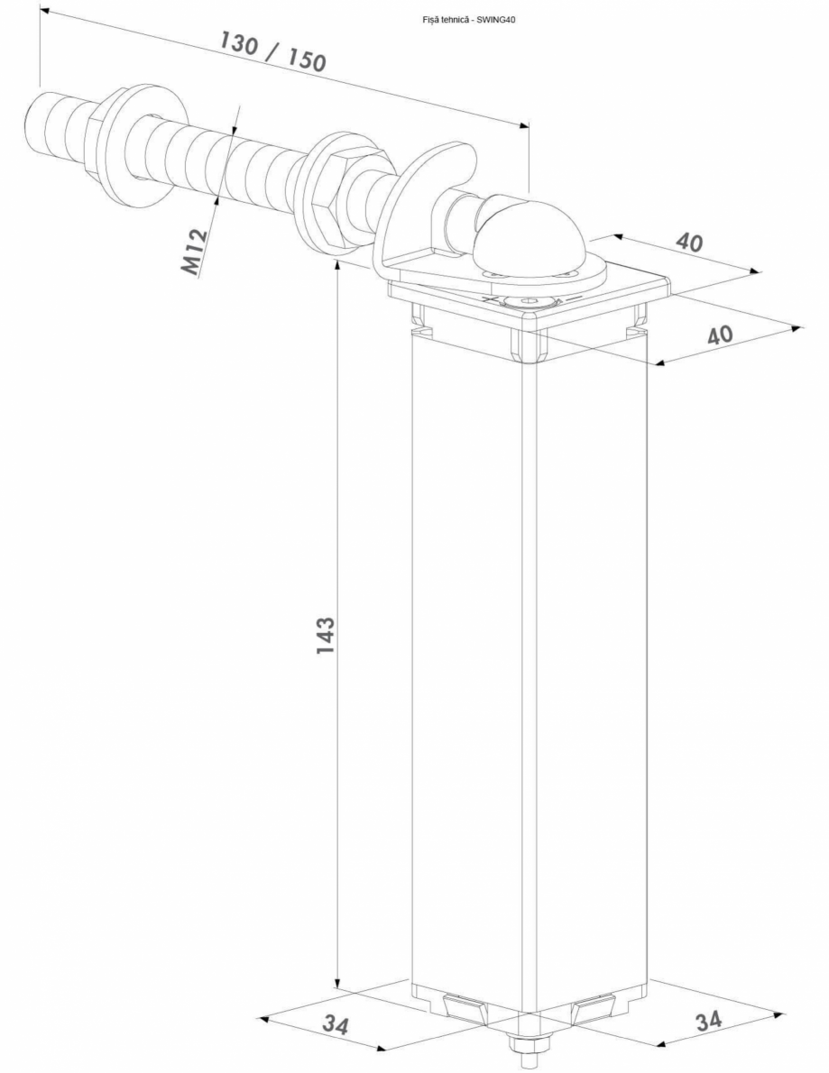 Pagina 1-Set 2 balamale cu amortizor pentru porti de gradina - Fisa tehnica  LOCINOX SWING40 Fisa tehnica...