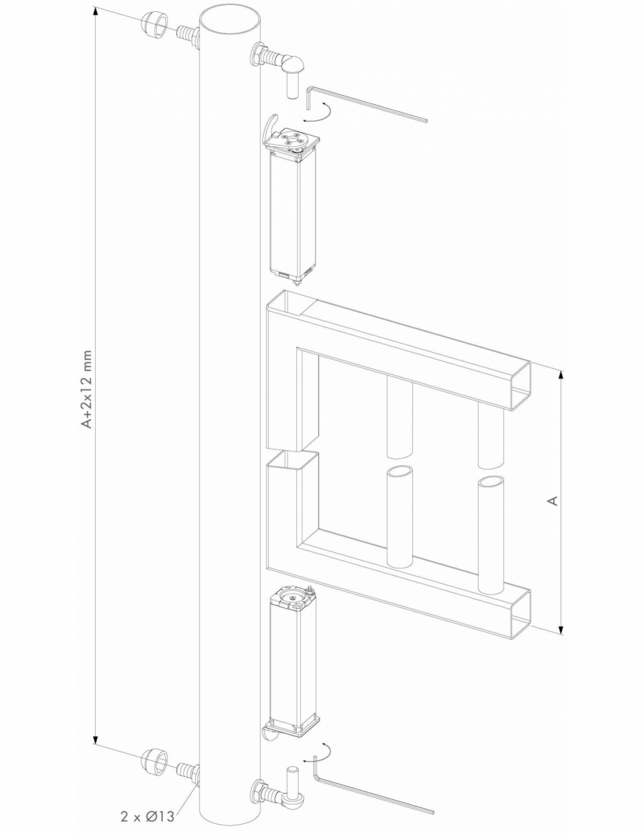 Pagina 2-Set 2 balamale cu amortizor pentru porti de gradina - Fisa tehnica  LOCINOX SWING40 Fisa tehnica...