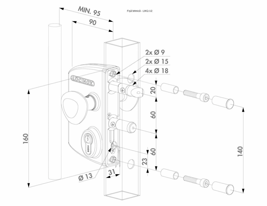 Pagina 1-Incuietoare electrica  - Fisa tehnica LOCINOX LIKQ U2 Fisa tehnica Romana 