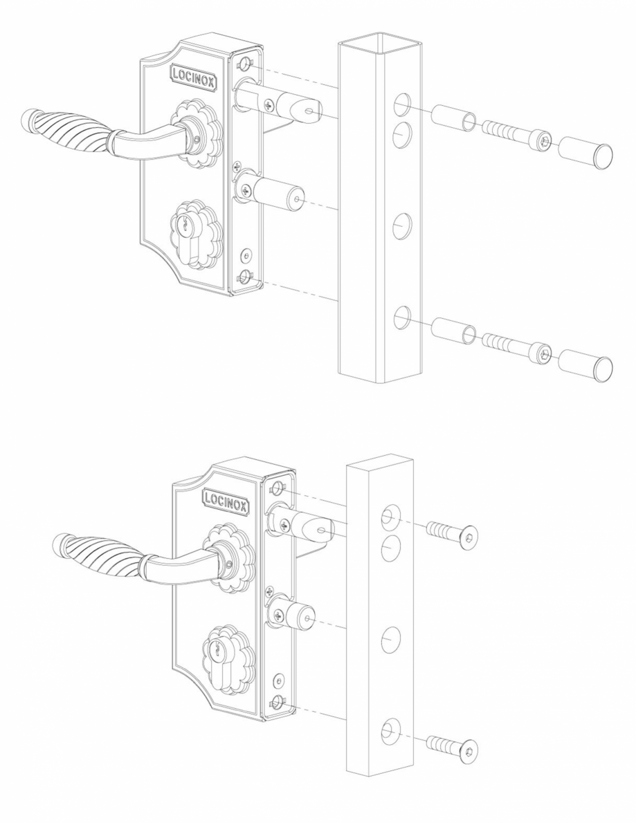 Pagina 2-Incuietoare cu ornament pentru porti  - Fisa tehnica LOCINOX LAKQ H2 Fisa tehnica Romana 