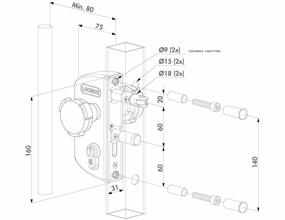 Pagina 1-Incuietoare CHILD SAFETY - Fisa tehnica  LOCINOX LAKZ P1WSI Fisa tehnica Romana 