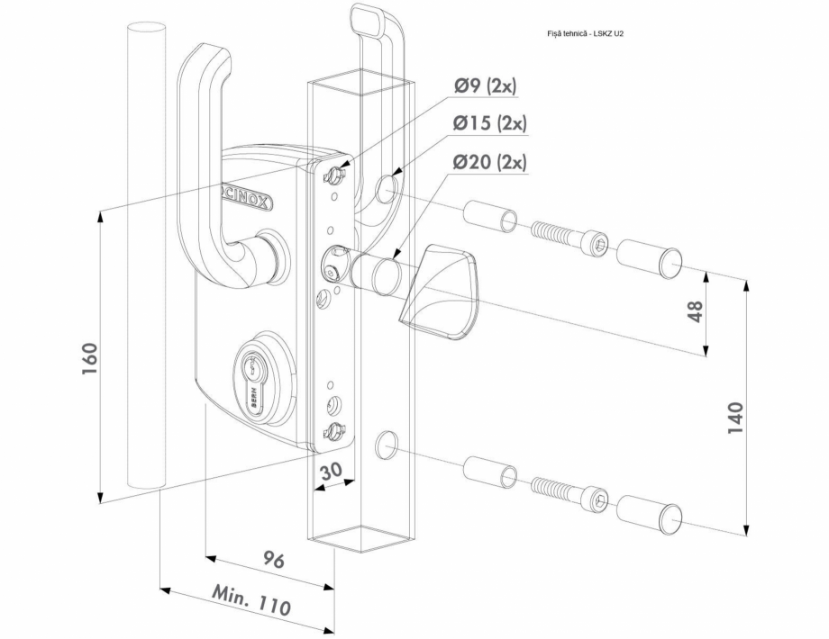 Pagina 1-Incuietoare pentru porti culisante - Fisa tehnica LOCINOX LSKZ U2 Fisa tehnica Romana 