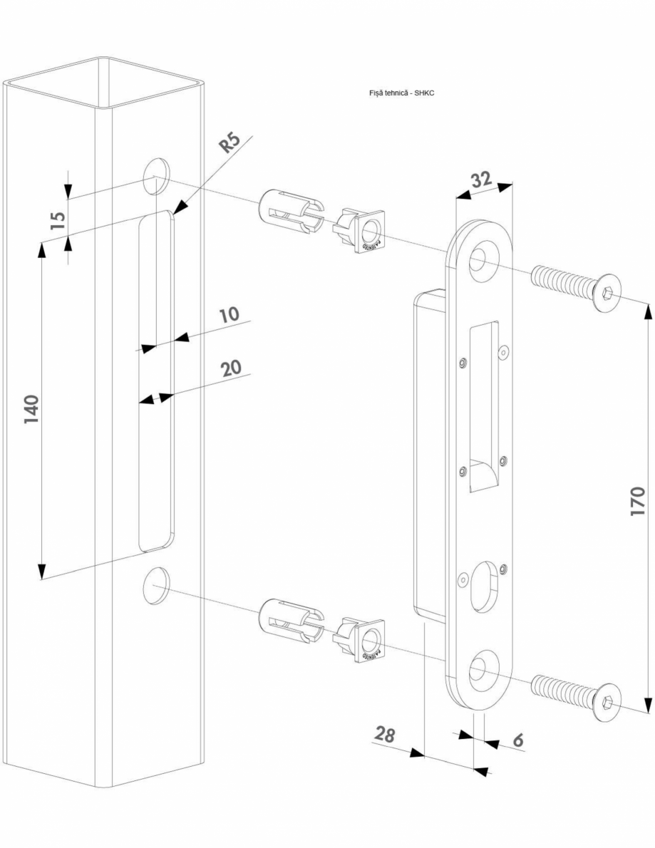 Pagina 1-Opritor pentru incuietoare H-Compact  - Fisa tehnica LOCINOX SHKC Fisa tehnica Romana 