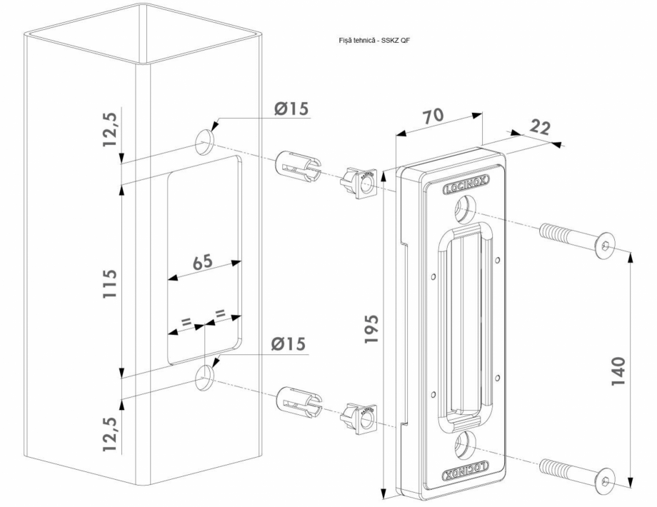 Pagina 1-Opritor pentru porti glisante cu Quick-Fix - Fisa tehnica  LOCINOX SSKZ QF Fisa tehnica Romana 