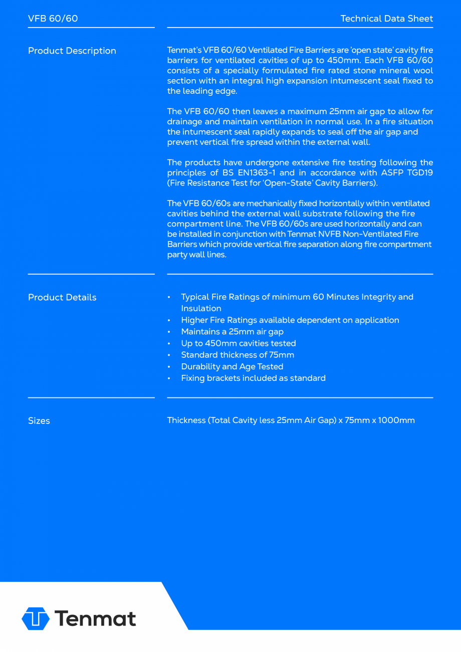 Pagina 2-Sistem de bariere rezistente la foc TENMAT VFB 60/60 Fisa tehnica Engleza accordance with ASFP TGD19...