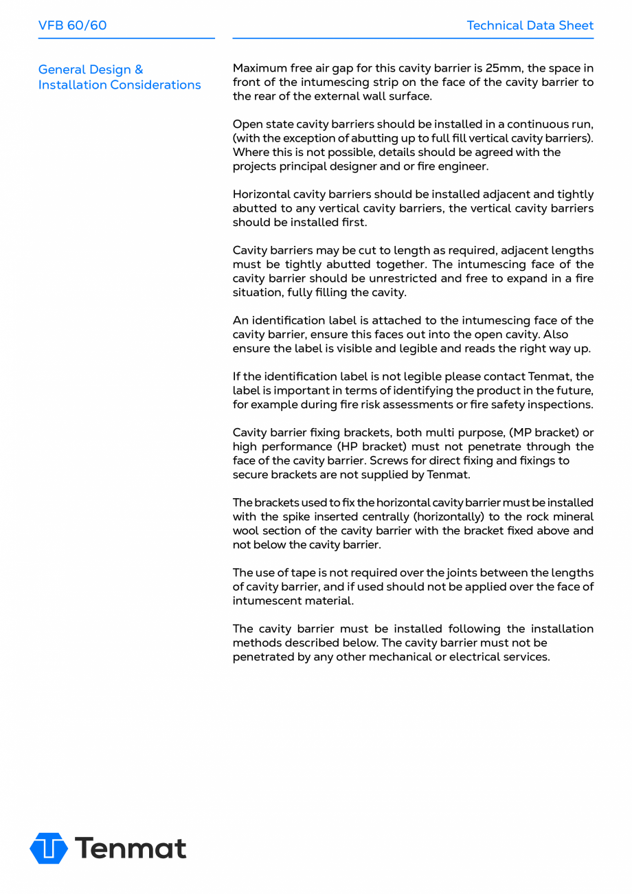 Pagina 4-Sistem de bariere rezistente la foc TENMAT VFB 60/60 Fisa tehnica Engleza ric approval for these...