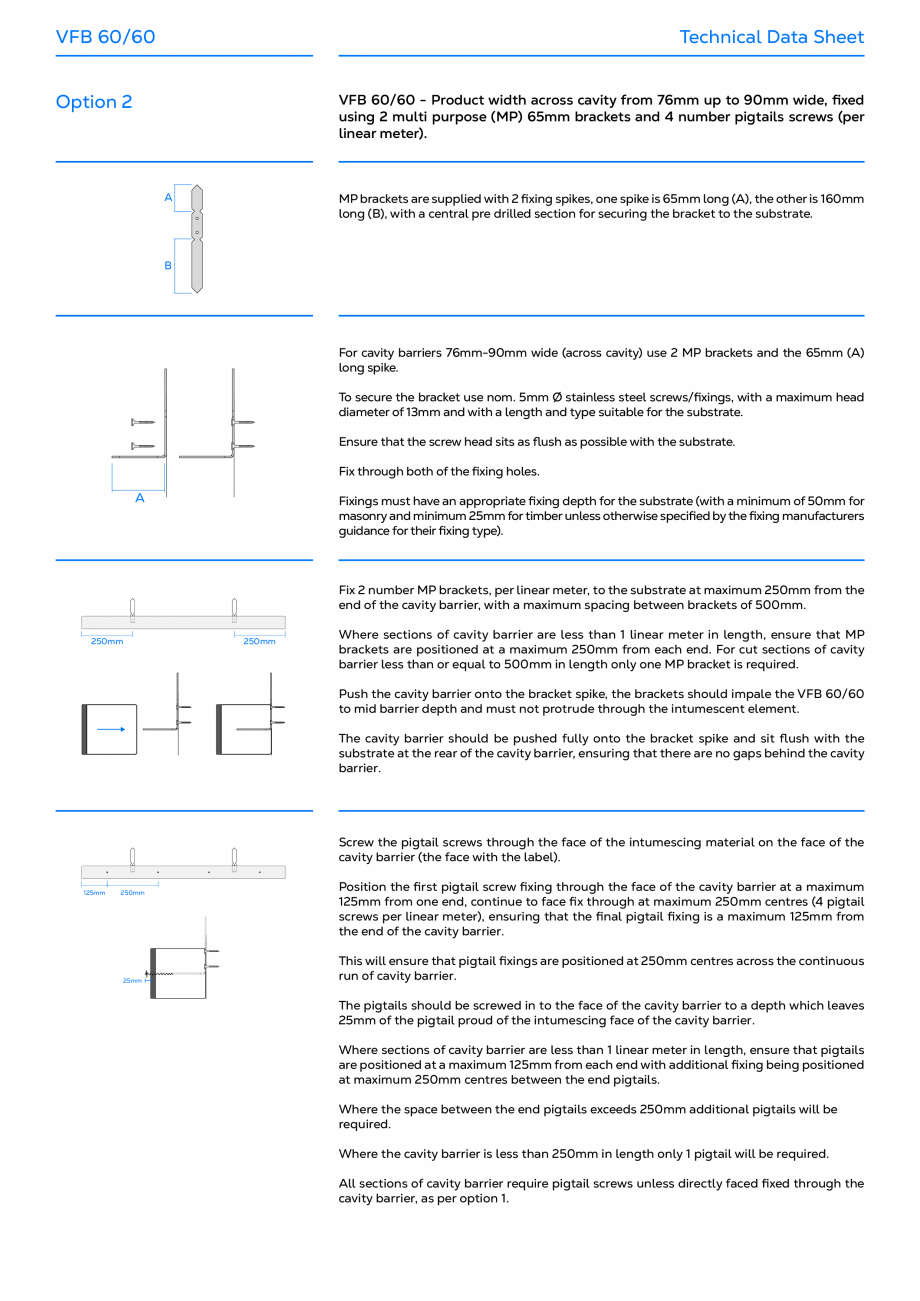 Pagina 7-Sistem de bariere rezistente la foc TENMAT VFB 60/60 Fisa tehnica Engleza arrier must be installed...
