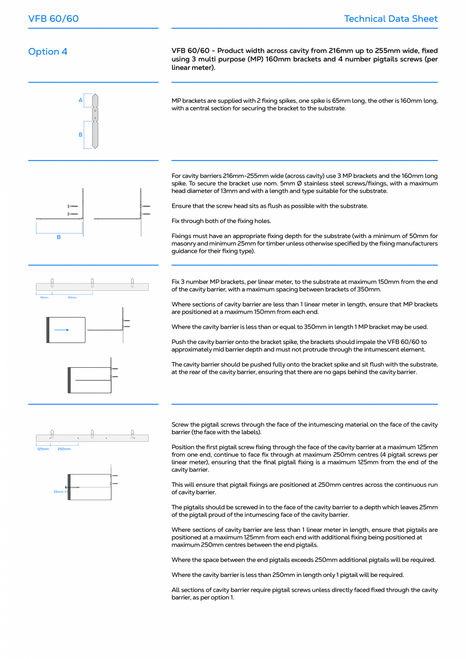 Pagina 9-Sistem de bariere rezistente la foc TENMAT VFB 60/60 Fisa tehnica Engleza t screw fixing through the...