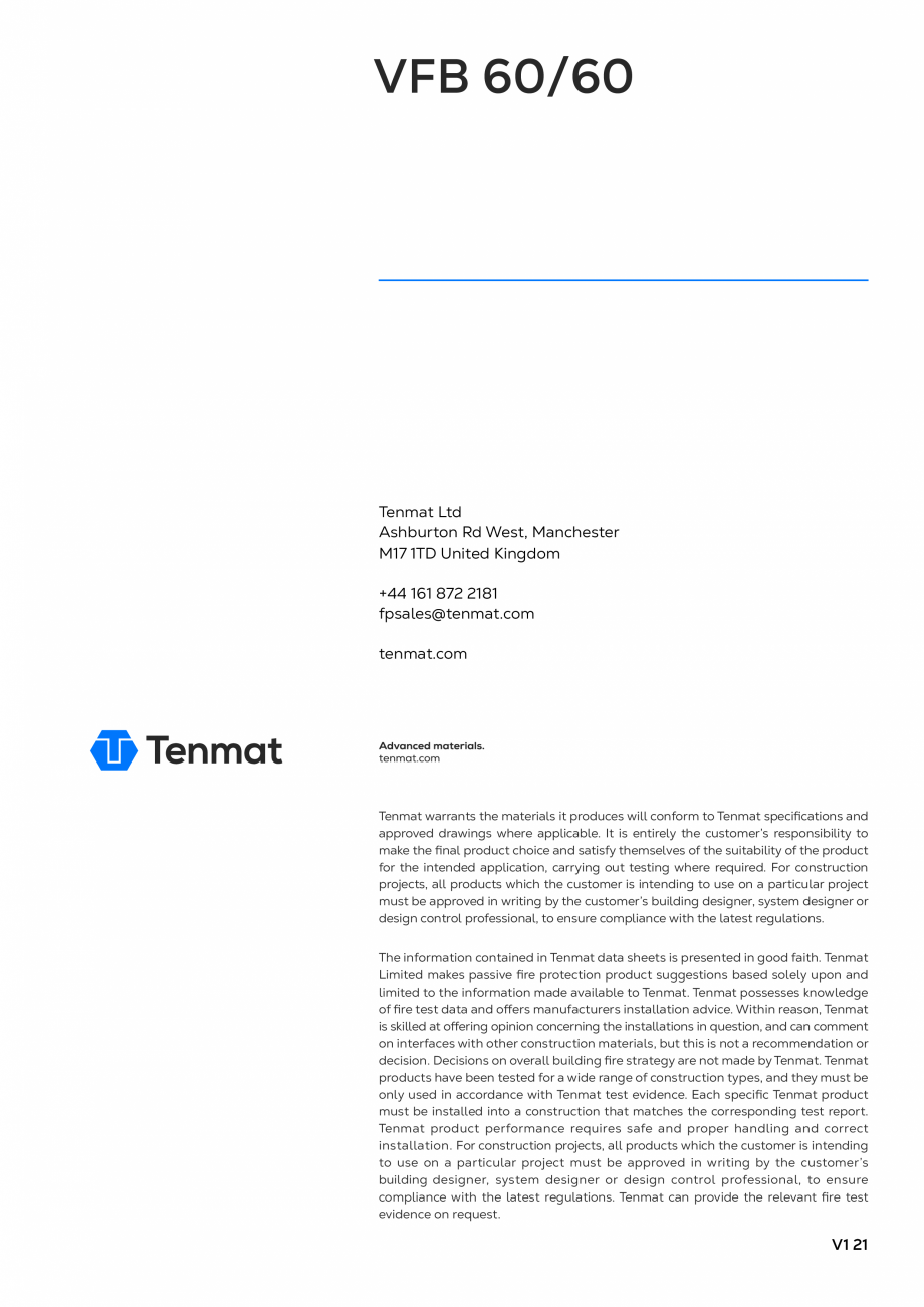 Pagina 12-Sistem de bariere rezistente la foc TENMAT VFB 60/60 Fisa tehnica Engleza gs are positioned at 250mm...