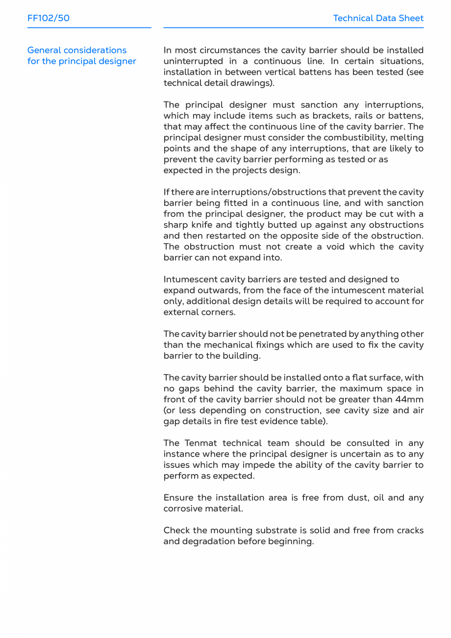 Pagina 7-Bariere de incendiu ventilate TENMAT FF102/50 Fisa tehnica Engleza nt face of
FF102/50)

Timber...