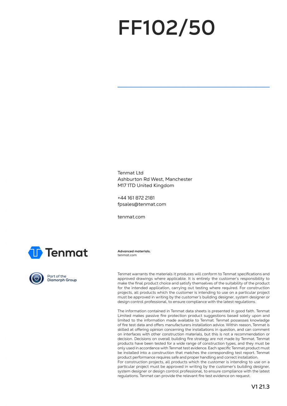 Pagina 10-Bariere de incendiu ventilate TENMAT FF102/50 Fisa tehnica Engleza . 								
		
The cavity barrier ...