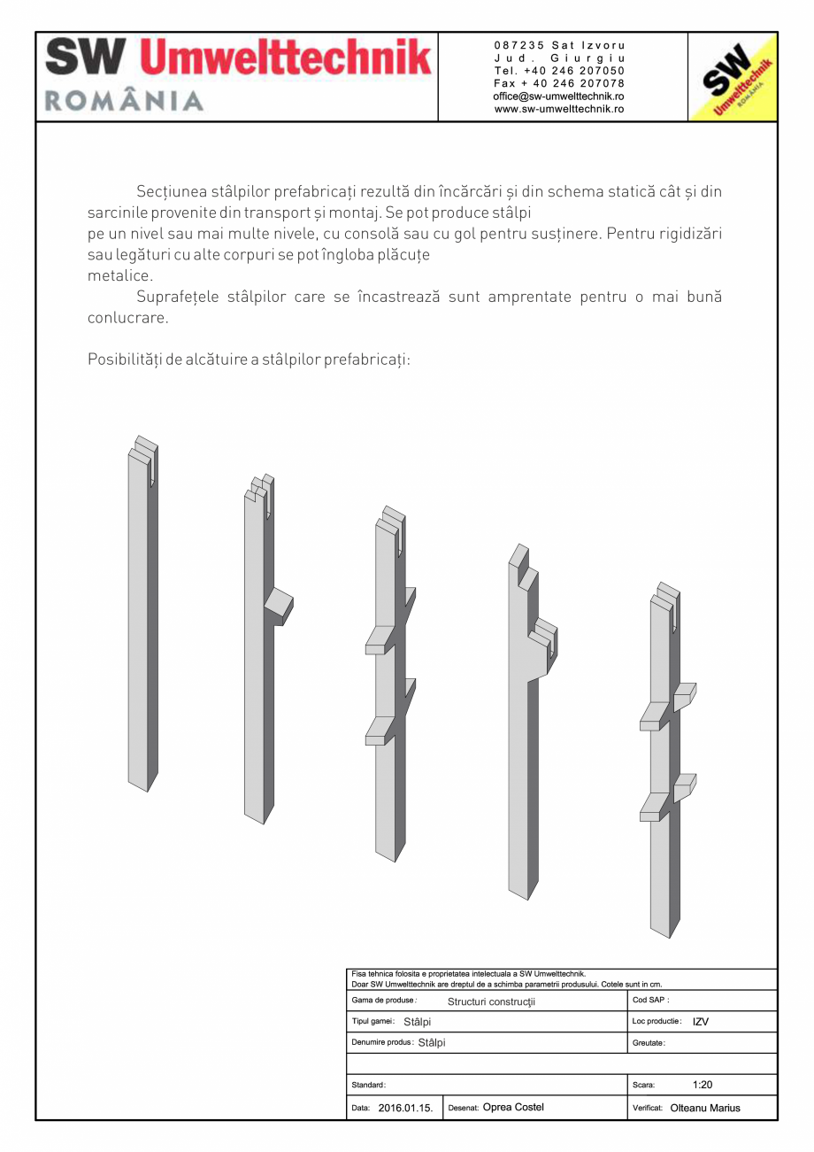 Pagina 1-CAD-PDF Detalii stalpi prefabricati din beton SW UMWELTTECHNIK Detaliu de produs 