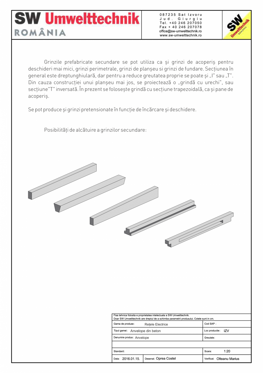 Pagina 1-CAD-PDF Detalii grinzi secundare SW UMWELTTECHNIK Detaliu de produs 