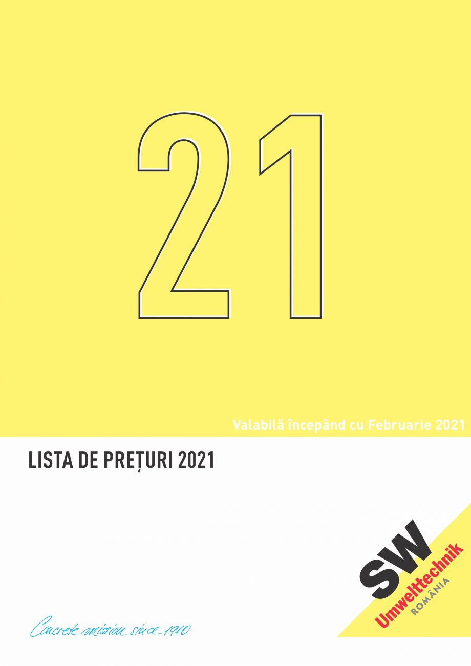 Pagina 1-Lsta de preturi 2021 - produse SW UMWELTTECHNIK ROMANIA  Catalog, brosura Romana 21
Valabilă...