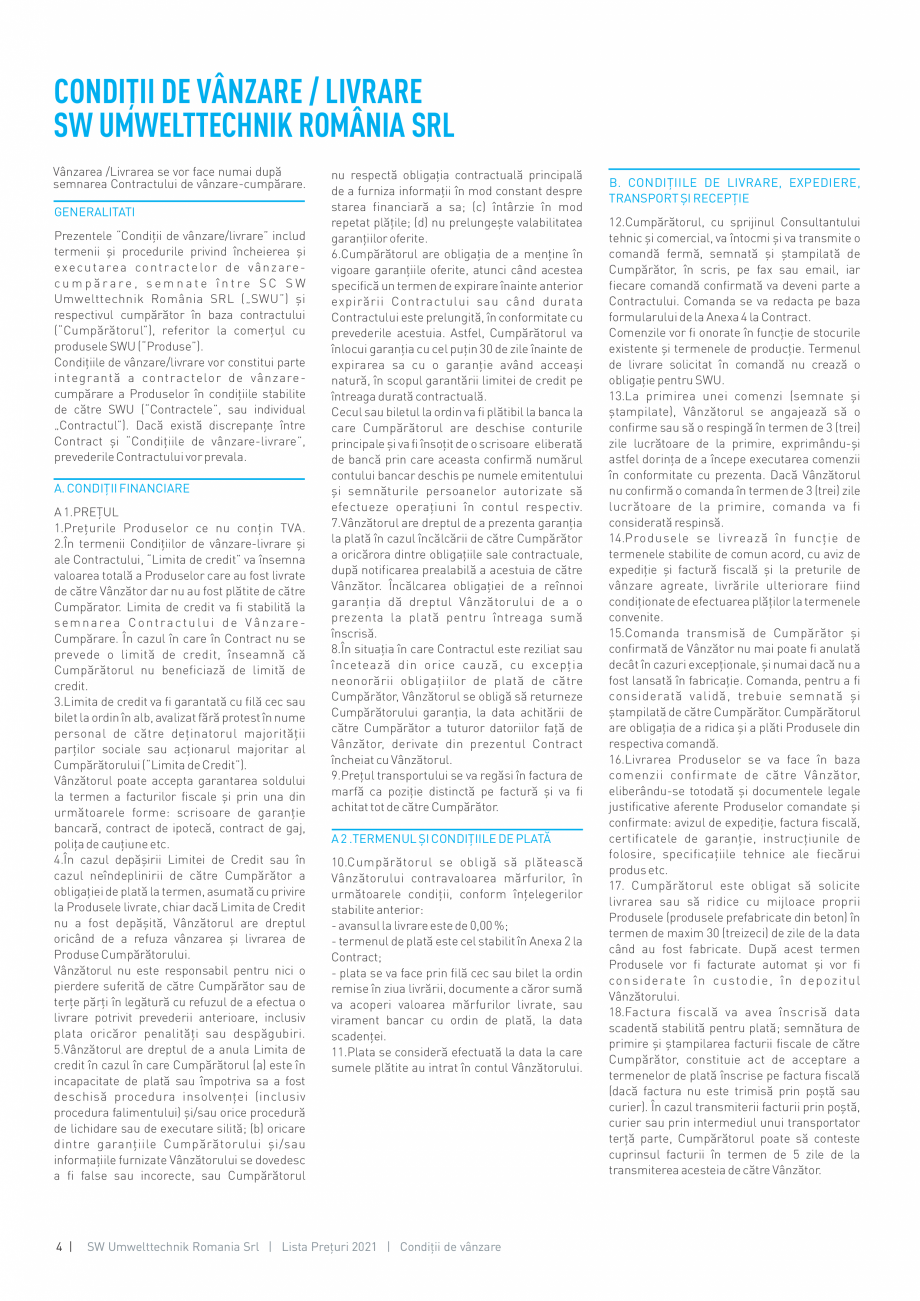 Pagina 5 - Lsta de preturi 2021 - produse SW UMWELTTECHNIK ROMANIA  Catalog, brosura Romana...