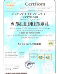 Certificat CertROM - SR EN ISO 14001:2015