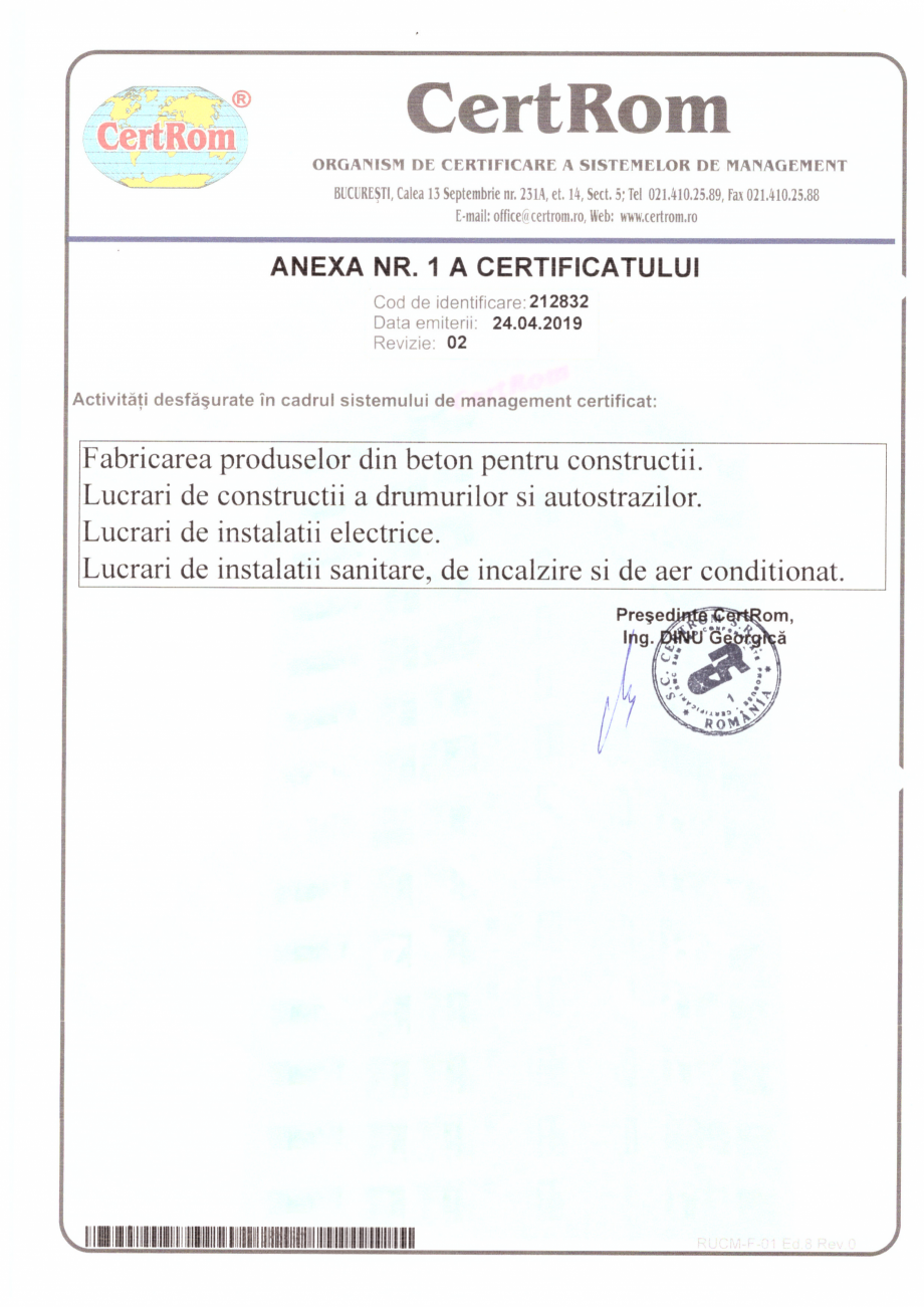 Pagina 2 - Certificat CertROM - SR EN ISO 14001:2015  Certificare produs 