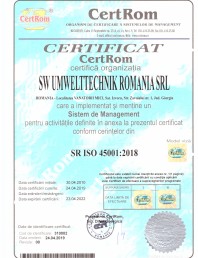Certificat CertROM - SR EN ISO 45001:2018