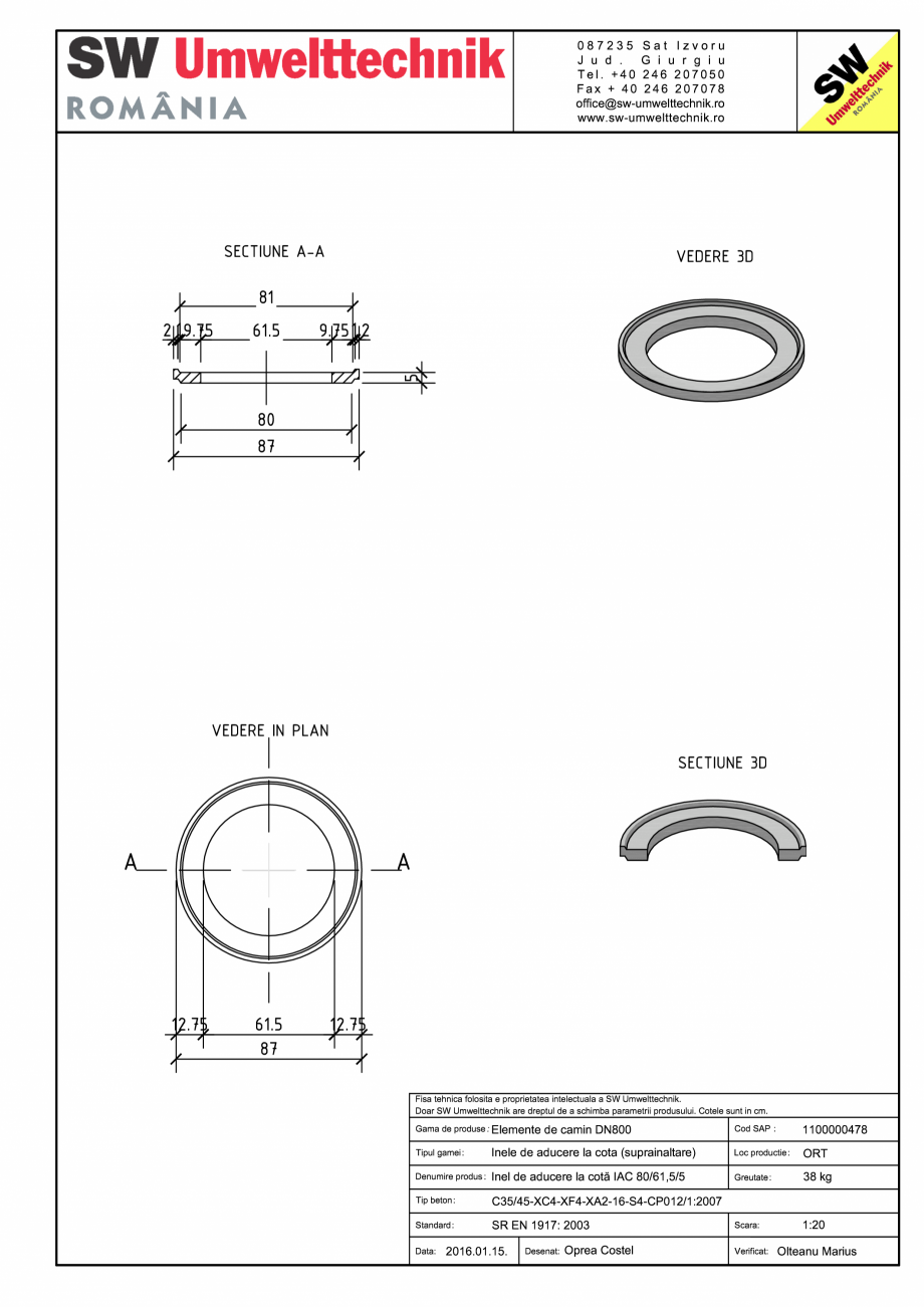 Pagina 1-CAD-PDF Inel de aducere la cota IAC 80/61,5/5 SW UMWELTTECHNIK Detaliu de produs IAC 80/61,5/5-IAC...
