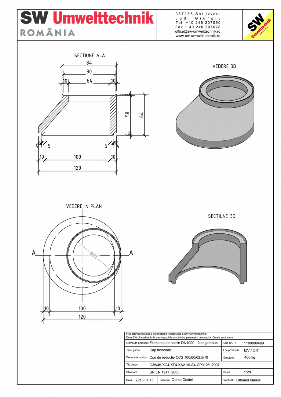 Pagina 1 - CAD-PDF Con de reductie CCS 100/60/62,5/10 SW UMWELTTECHNIK Detaliu de produs CCA-CCS-CCI...