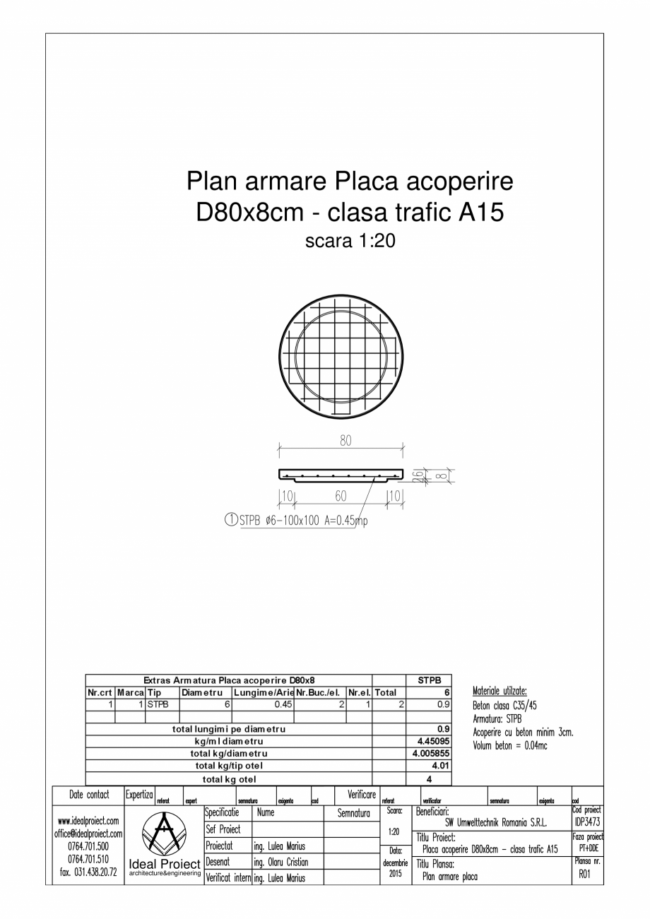 Pagina 1-CAD-PDF Placa acoperire necarosabila PA D80/6 SW UMWELTTECHNIK Detaliu de produs PCC-PNC-PA 