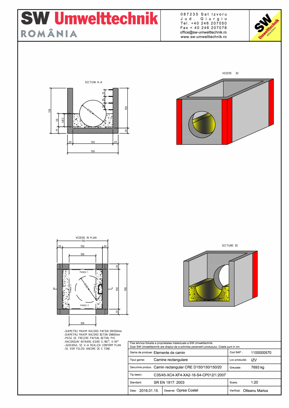 Pagina 1-CAD-PDF Camin rectangular CRE Di 150/150/150/20 SW UMWELTTECHNIK Detaliu de produs 