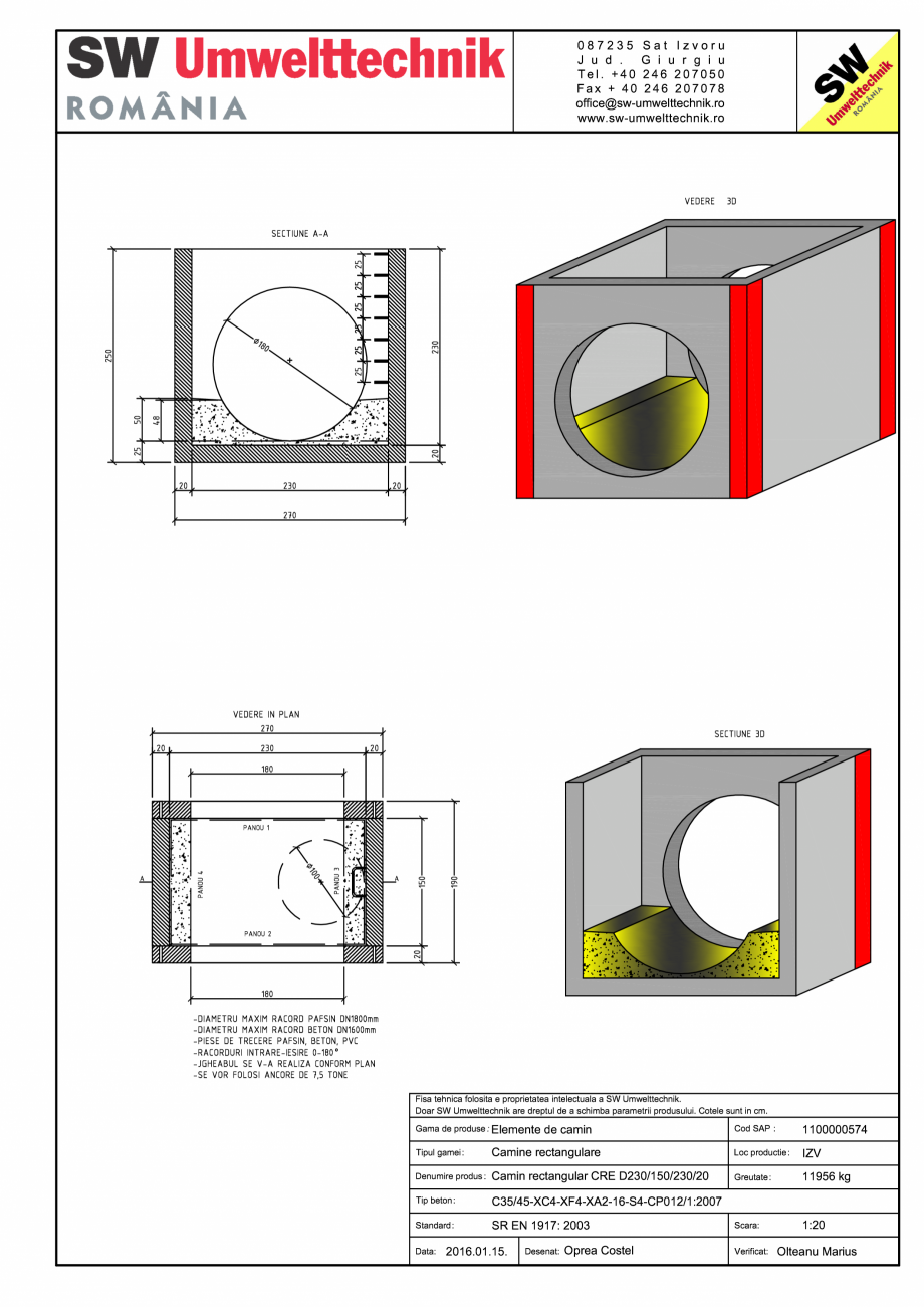 Pagina 1-CAD-PDF Camin rectangular CRE Di 230/150/230/20 SW UMWELTTECHNIK Detaliu de produs 